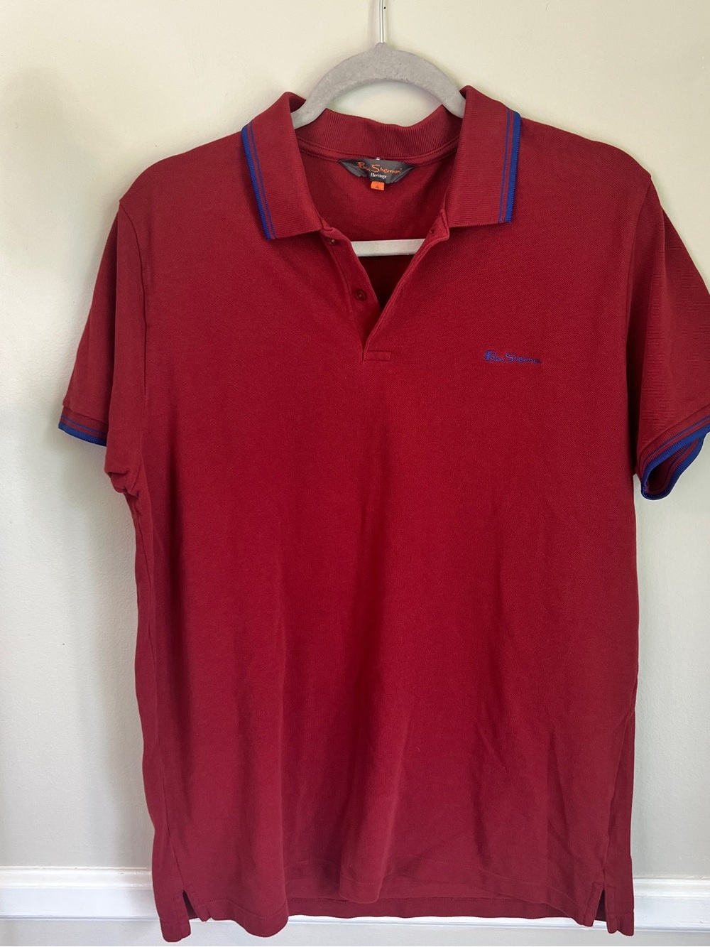 Ben Sherman Red Polo with Blue Trim